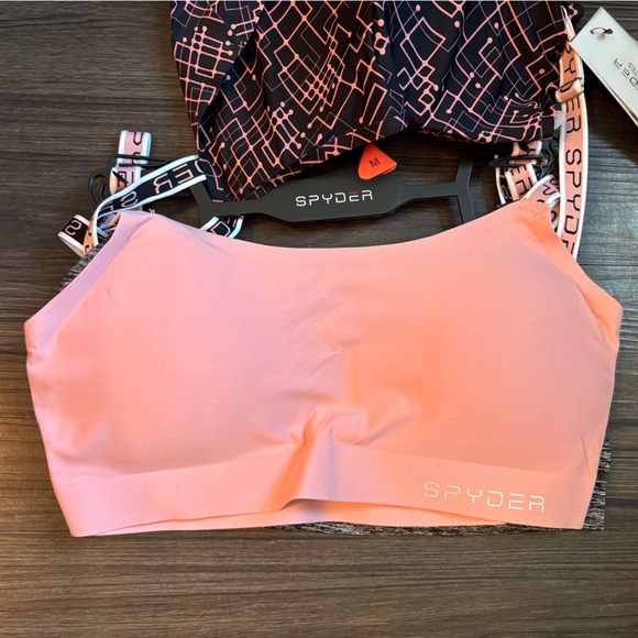 Spyder Pink and Black Sports Bra pack of 3 medium - Picture 2 of 6